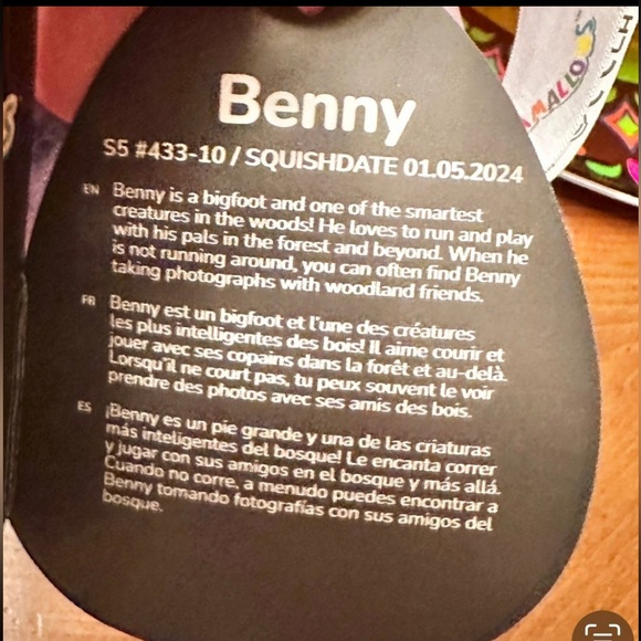 Squishmallow BENNY the ZOMBIE 5” Select Series 2024! - Picture 5 of 5